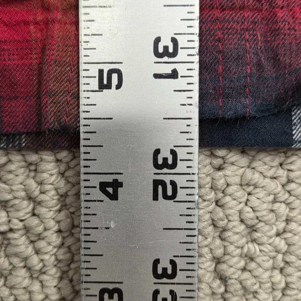 VTG Y2K Levis Red Tab Long‎ Sleeve Red Black Plaid Button Up Shirt Mens XL